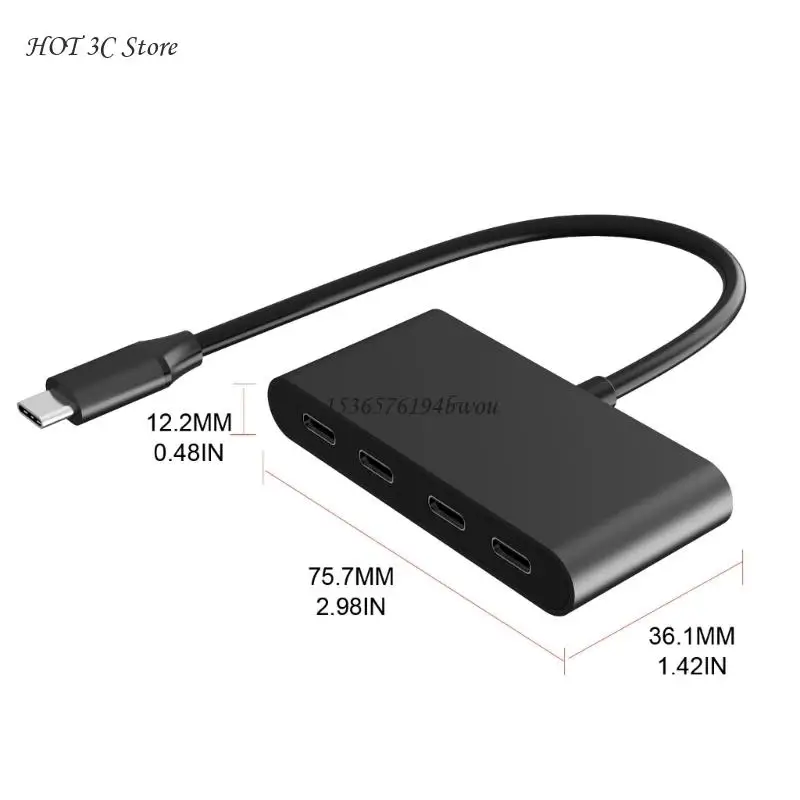 USB C Hub 4 Ports Type C Splitter Data Transfer Only 5Gbps Aluminum Alloy Lightweight for Laptop, Desktop, Phone, Tablet 6