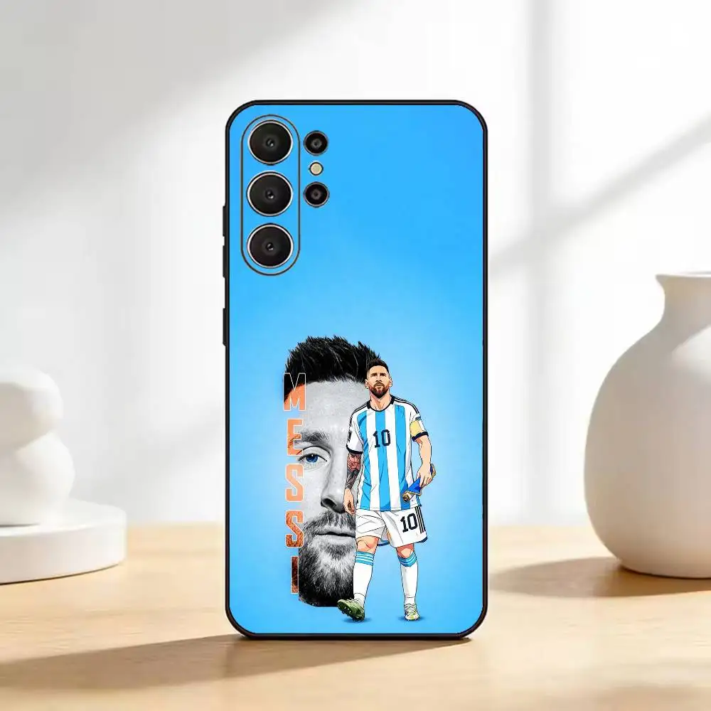 Black Soft Silicone Phone Case Featuring Football Star Lionel Messi