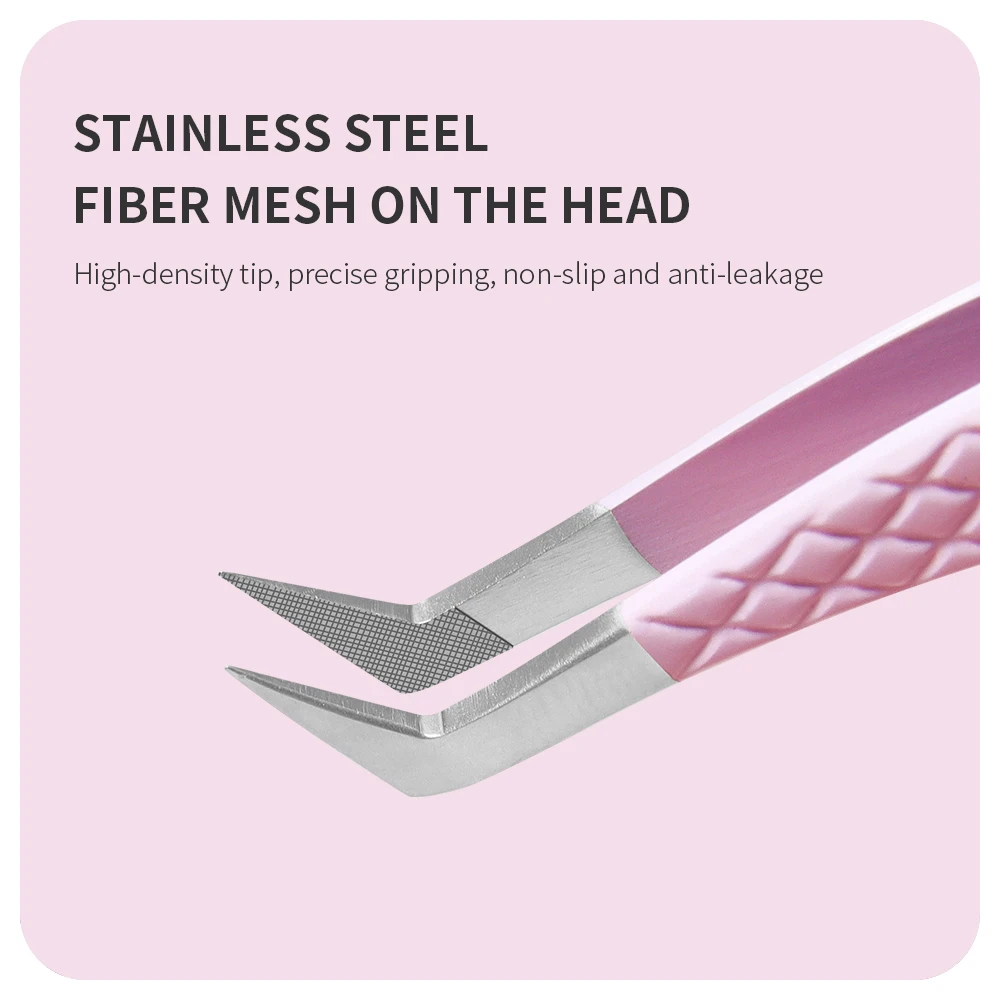 ANNAFRIS Fiber Tip Lash Tweezers Stainless Steel  Eyelash Extension Tweezers Precise fiber Anti-slip Tweezer Makeup Tools 3