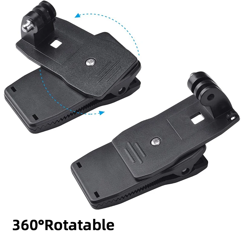 360° Rotatable Backpack Clip Strap Quick Mount For GoPro Hero 13 12 11 10 9 8 SJCAM SJ4000 AKASO Insta360 DJI Osmo Action Camera