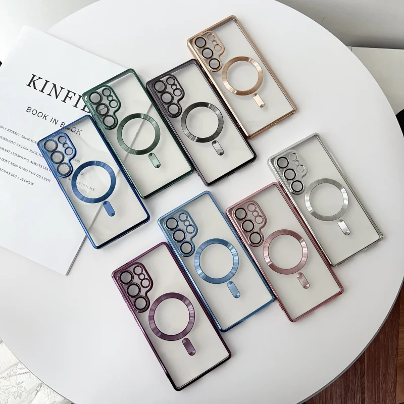 Luxury Plating Magnetic Clear Case Cover