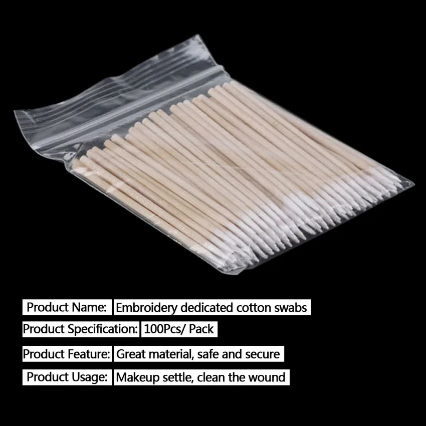 Cotton Swab Wood Disposable Tattoo Microblading Permanent Makeup Tools Safe Healthy for Cosmetic Beauty Soft Swab Stick Buds Tip 6