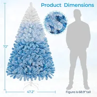 6ft Snow-Covered Pre-lit Christmas Tree with 250 Warm White Lights - Fully Decorated Flocked Xmas Tree 3