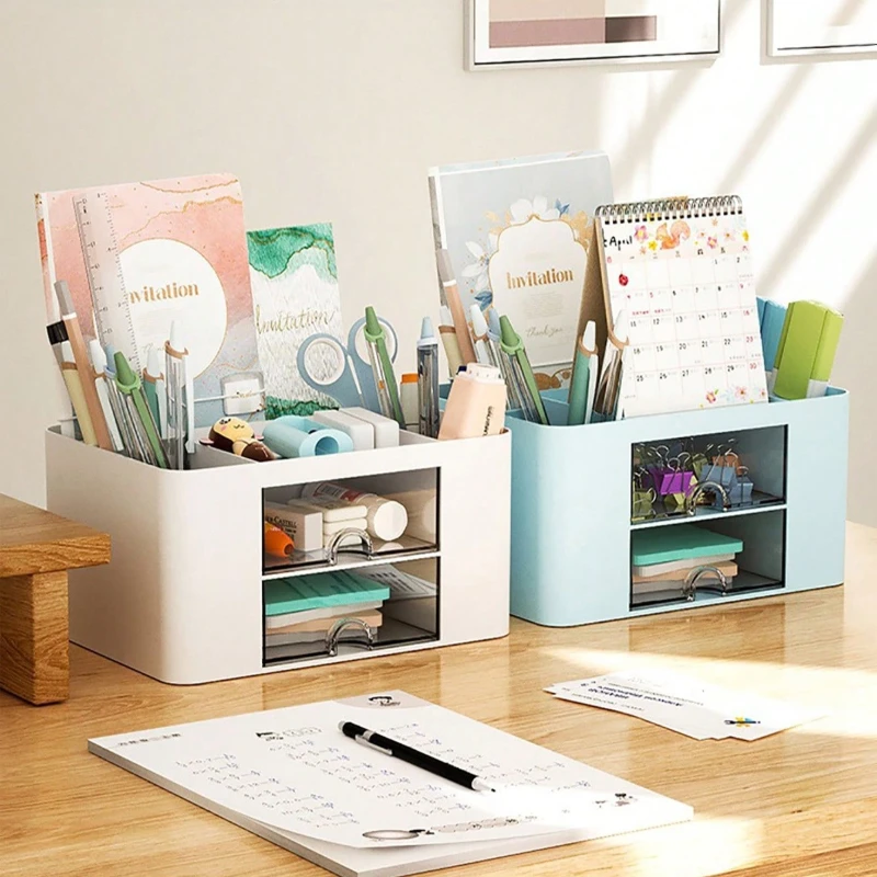 Small Plastic Drawer Organizer, Multi-Purpose Desktop Storage Box for Jewelry, Office Supplies Sundries Storage Box