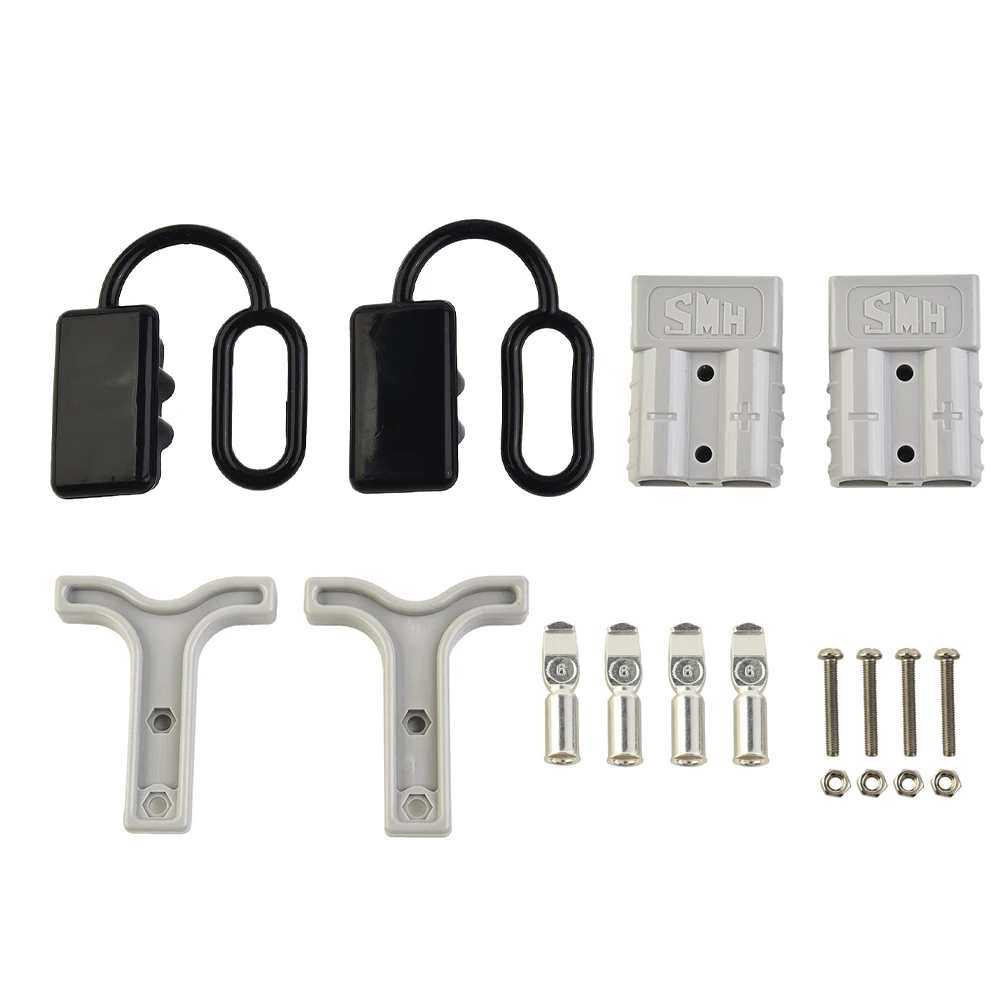 2 Pair Anderson Style Plug Connectors 50 AMP T Handle Dust Cap Cover Solar Connector Dust Cover Battery Plug 6-12 Gauge Wire