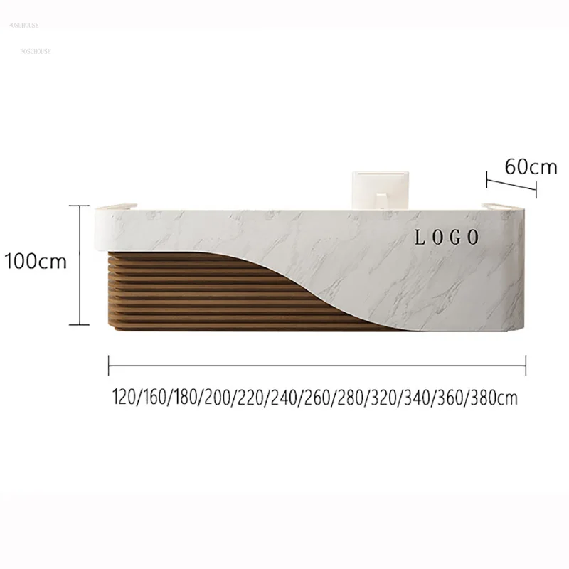 Nordic Company Front Desk Hotel Reception Desks Simple Modern Beauty Salon Health Club Commercial Bar Table Shop Cash Register