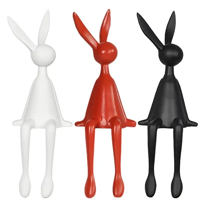 

Modern Sitting Rabbit Ornament Bunny Figurine Resin Art Crafts Creative Sculpture desktop Ornaments for home Bookshelf decor