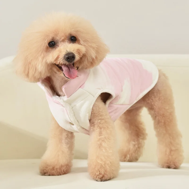 Autumn and Winter Small and Medium-sized Dog Clothing Plush Thick Waterproof Cotton Clothing Pet Windproof and Warm Clothing