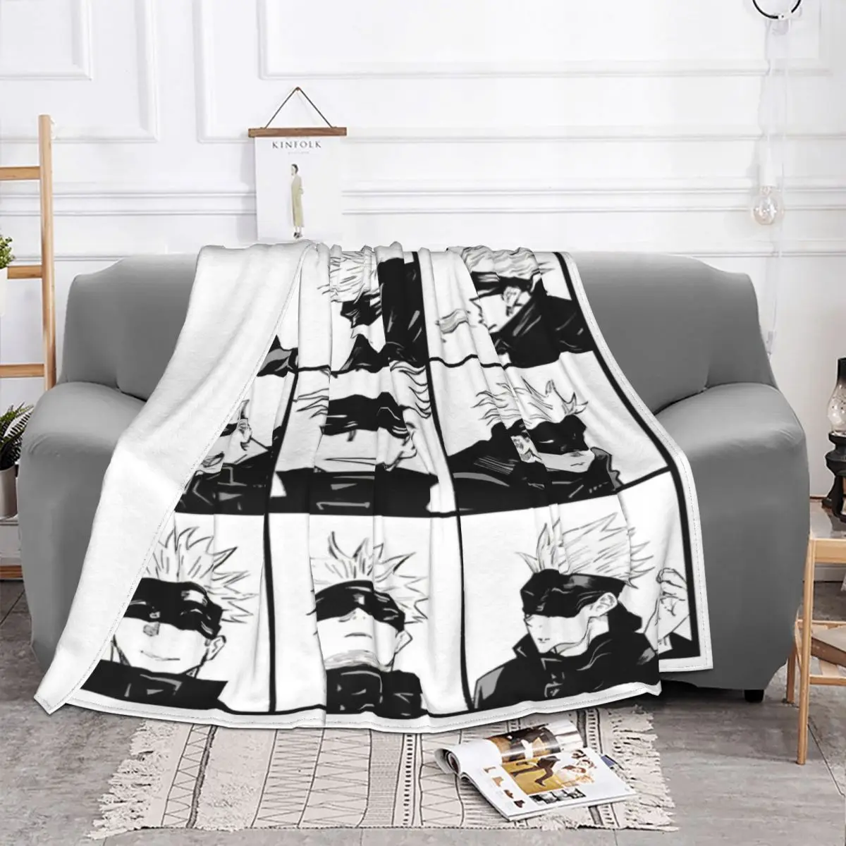 Couverture Plaid Jujutsu Kaisen <br> Gojo Satoru premium main image 1