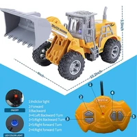 Rc Car Toys Truck 1:30 Wheel Shovel Loader 6CH 4WD Metal Remote Control Bulldozer Construction Vehicles For Boys Hobby Toy Gifts 2