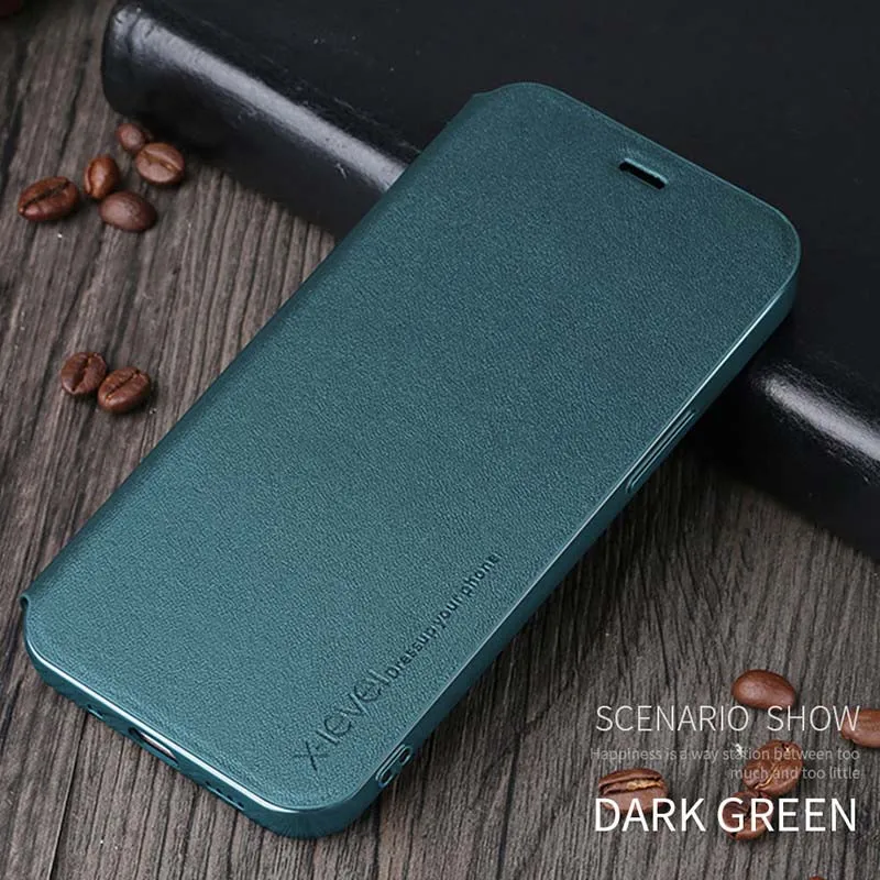 

X-level Luxury Original Ultra Thin Slim Flip Cases Leather Tpu Book Cover For Iphone 14 13 12 Pro 12pro Pro Max Mini Phone Case