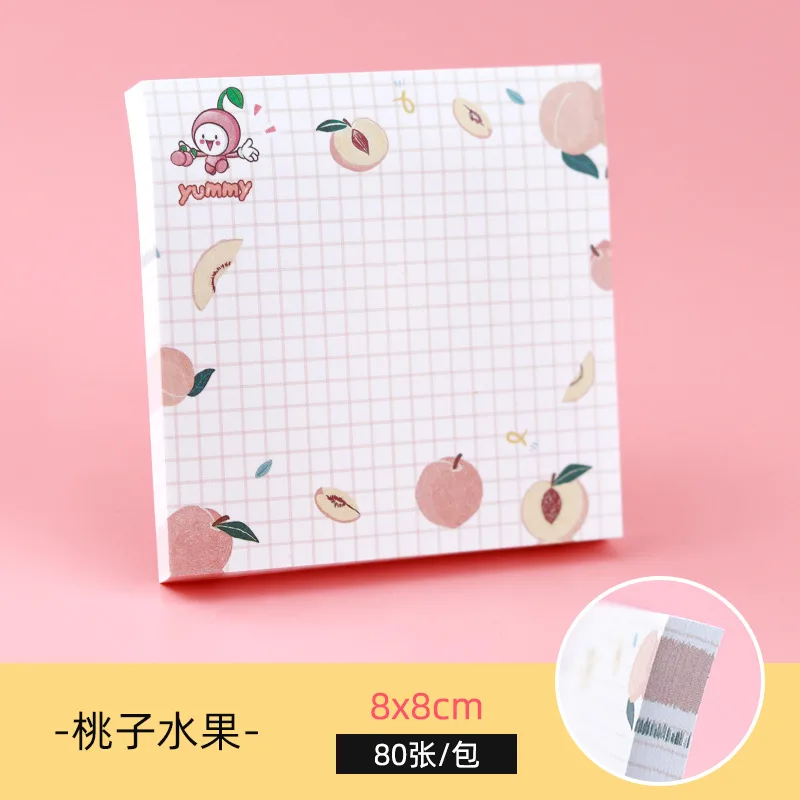 Fruit-Themed Sticky Note Pack - 80 Sheets for Journaling & To-Do Lists