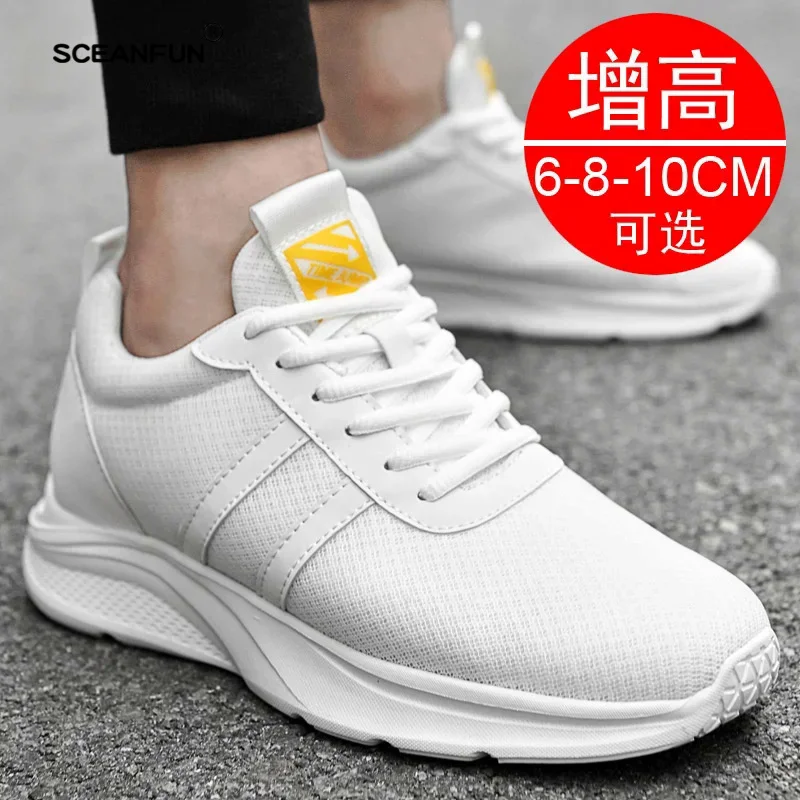 Men elevator shoes height increased shoes sneakers height increasing shoes Man increase 6-8cm 4
