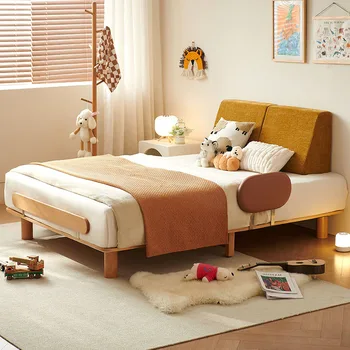 Letto per ragazzi e ragazze piccolo appartamento letto singolo 1,5 metri semplice tatami in legno massello pieno senza comodino letto per bambini