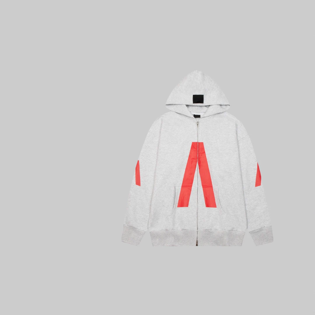 

Fall/Winter 2023 New Men's Big V Crack Print Luxury Fashion Music Zipper Fleece Sweatshirt