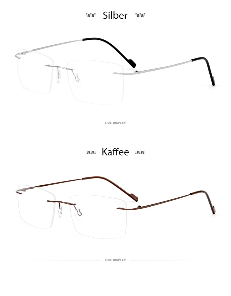Neue 2022 Randlose Brille Rahmen mit Rezept Angepasst Linsen Formen Flexible Tempel Beine Brillen für Männer Frauen – Detail 16