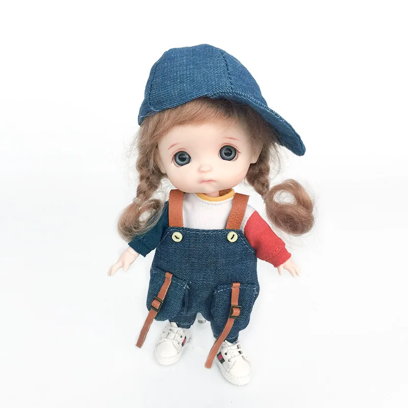 New Ob11 Doll Casual Hoodie Long Sleeve Dolls T-Shirt P9 Doll Stitching Color Clothes Coat For 1/12 Bjd Doll Clothes Gsc Molly 3