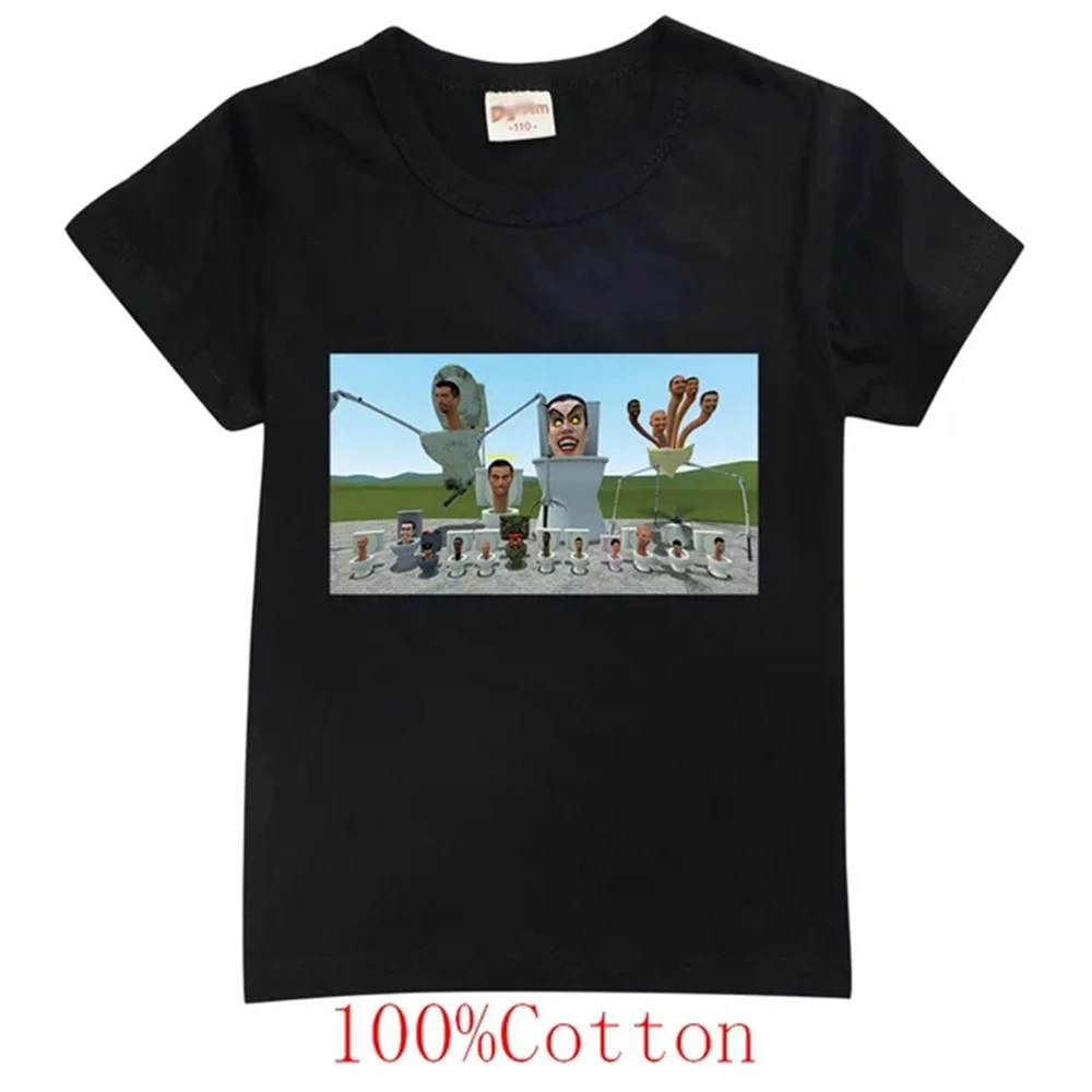 Gioco Skibidi Toilet T Shirt Kids Summer Tops Girls Cartoon Speakerman Camera Man Clothes Baby Boys Magliette Sportive A Maniche Corte