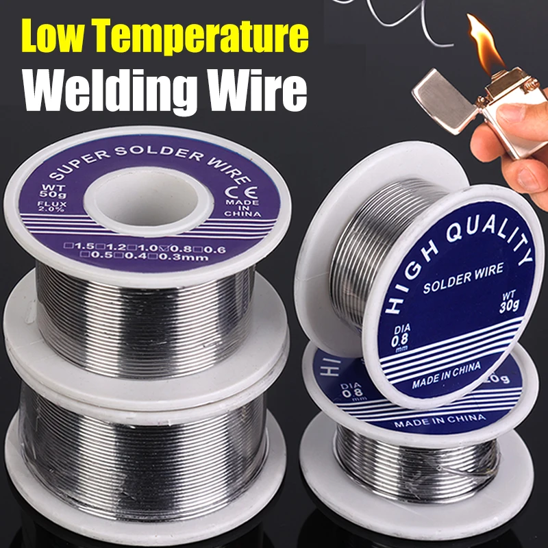 

20/100G Disposable Lighter Solder Welding Wire Soldering Tin Wire Stainless Steel Copper Iron Nickel Battery Pole Piece Low Melt