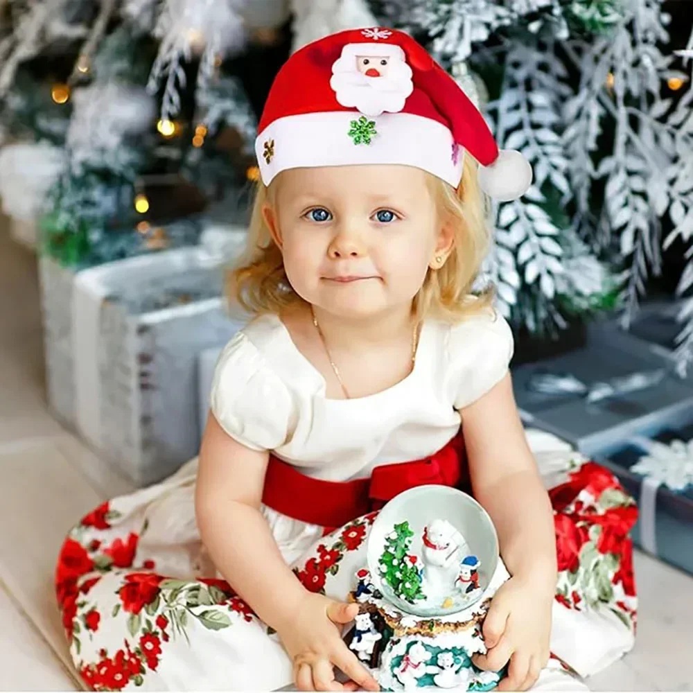 Christmas Beanie Hat Christmas LED Hat New Year Cute Kids Adults Cap Navidad Children Girl Hat New Year Costume Santa Claus Xmas Winter Gift Decor