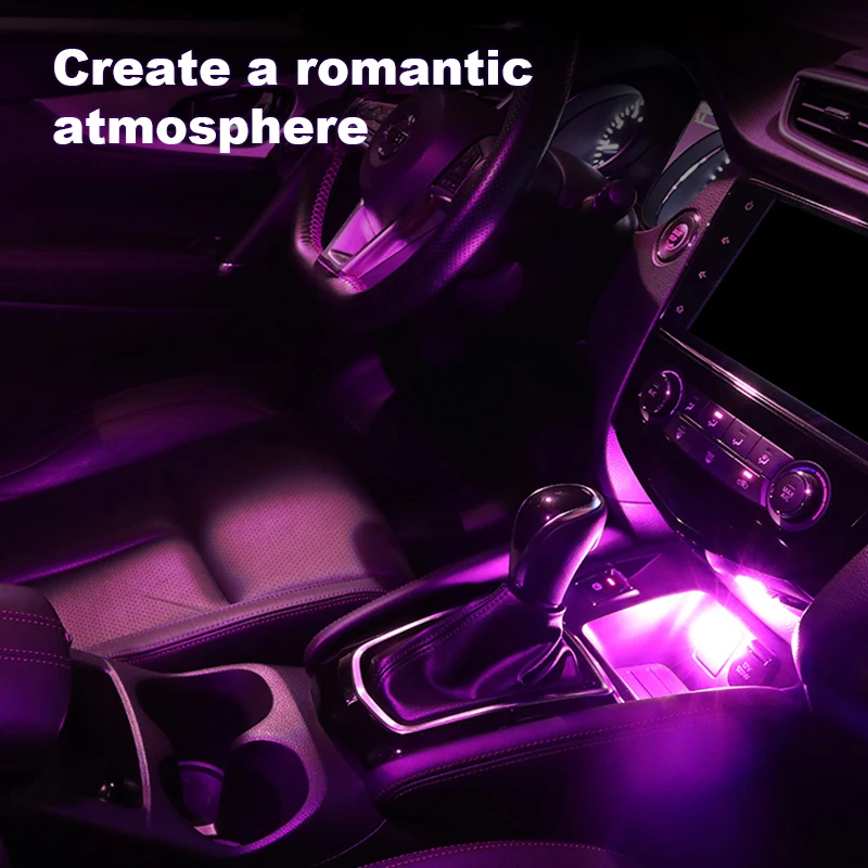 LED Car USB Atmosphere Lamp Wireless Flash Colorful Lights Auto Decoration Lighting Night Lights Computer Mobile Power Charging led light,night light,mini led light