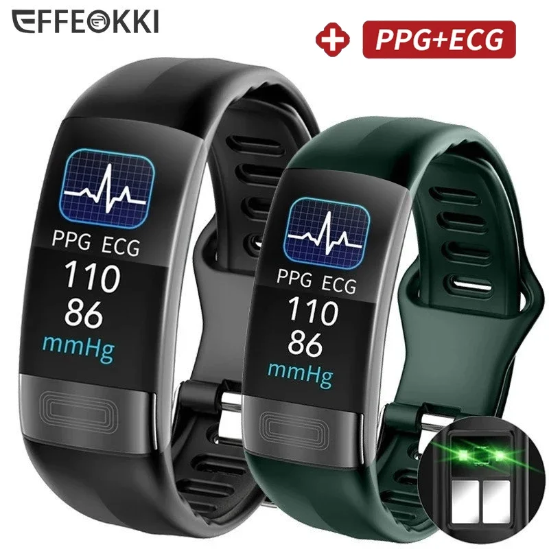 Ecg + Ppg Wellness Tracker Smart Wristband Per Lady Men Calorie Blood Pressure Waterproof Sport Smartband Health Smartwatch