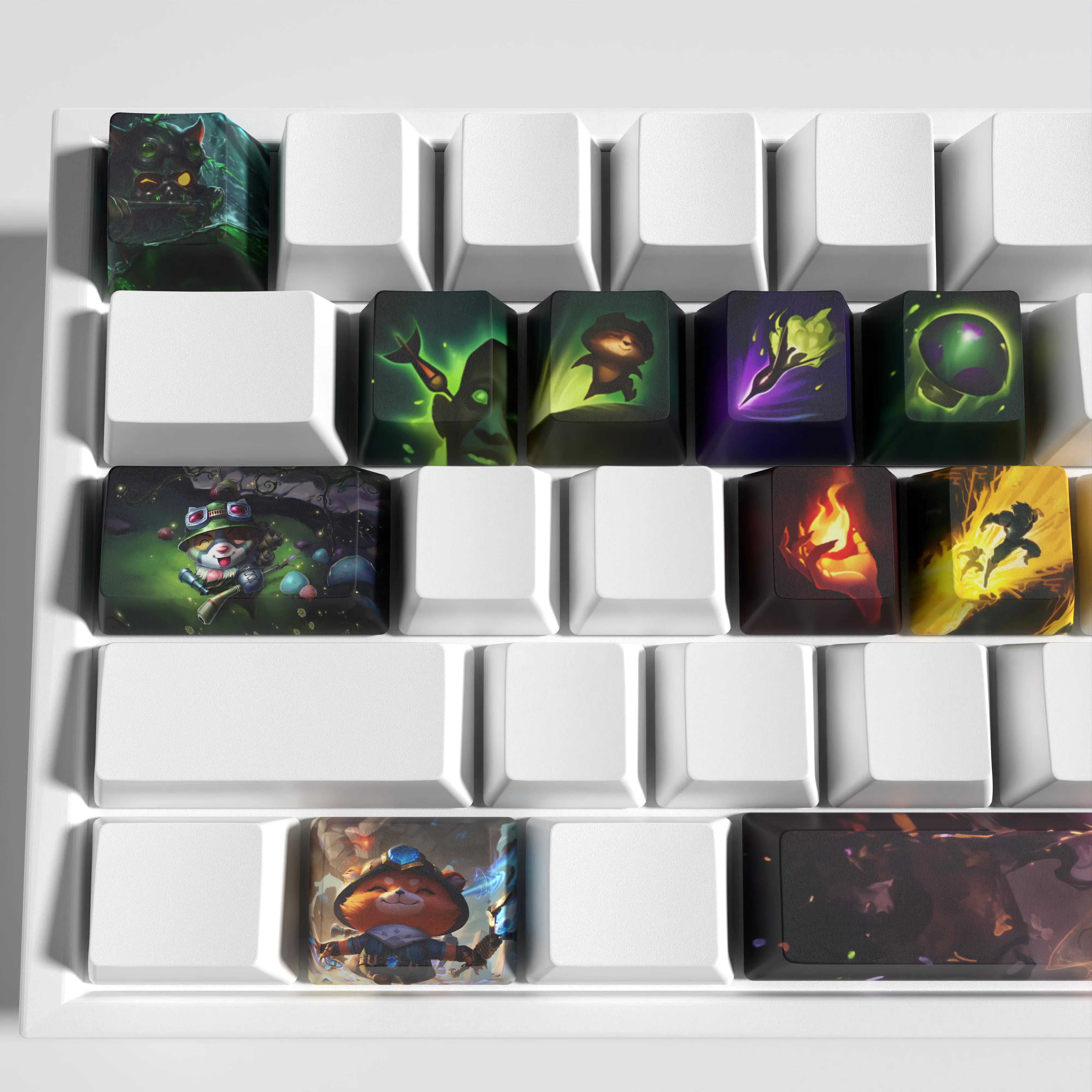 Teemo League of Legends Jogo Keycaps Perfil Oem Pbt Dye Sub 12 Chaves - Imagem 3