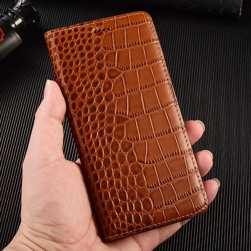 Cases For XIAOMI Redmi Note 9S 9T 10S 10T 9 10 Pro Max 5G Crocodile Pattern Flip Case Cowhide Leather Magnetic Wallet Covers