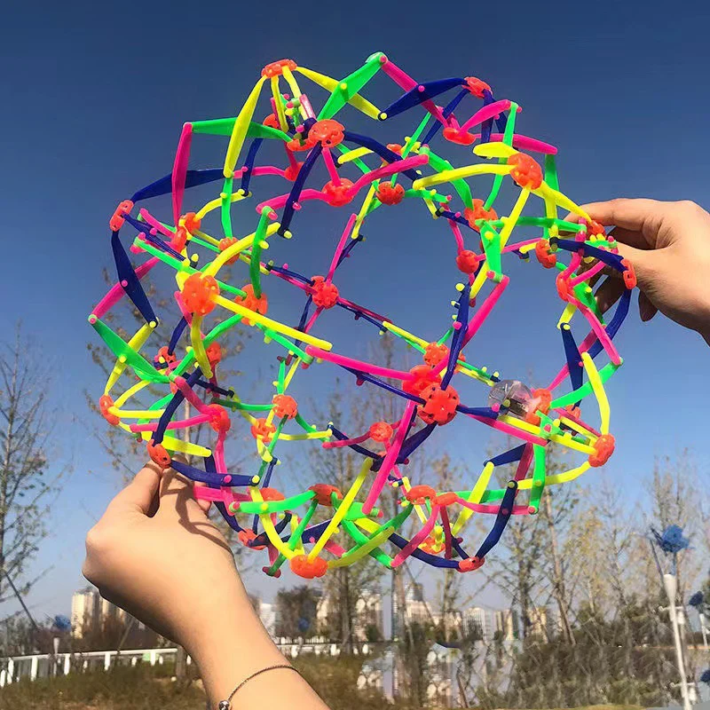Children's Magic Telescopic Ball Outdoor Flower Ball Throwing Ball Kick-off Stretching Flower Ball Parent-child interactive toy 3