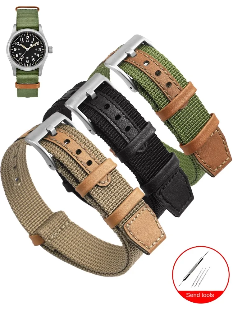 Cinturino Per Orologio In Nylon Adattato Sostituto Hamilton Khaki Field Navy Omega Seiko Citizen Canvas Watch Chain Man