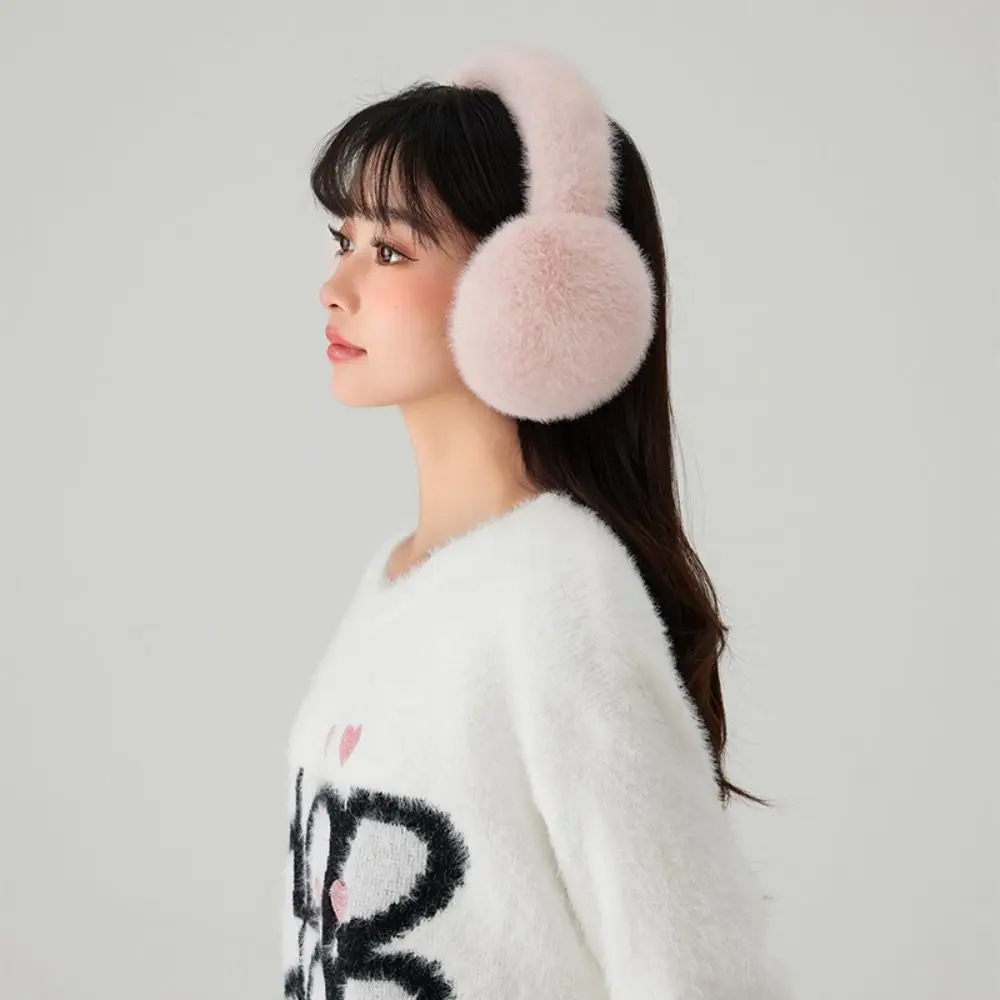 부드러운 플러시 이어 워머, 단색 접이식 귀마개, 따뜻한 귀마개, 야외 방한 이어 커버, 겨울, 신상 패션