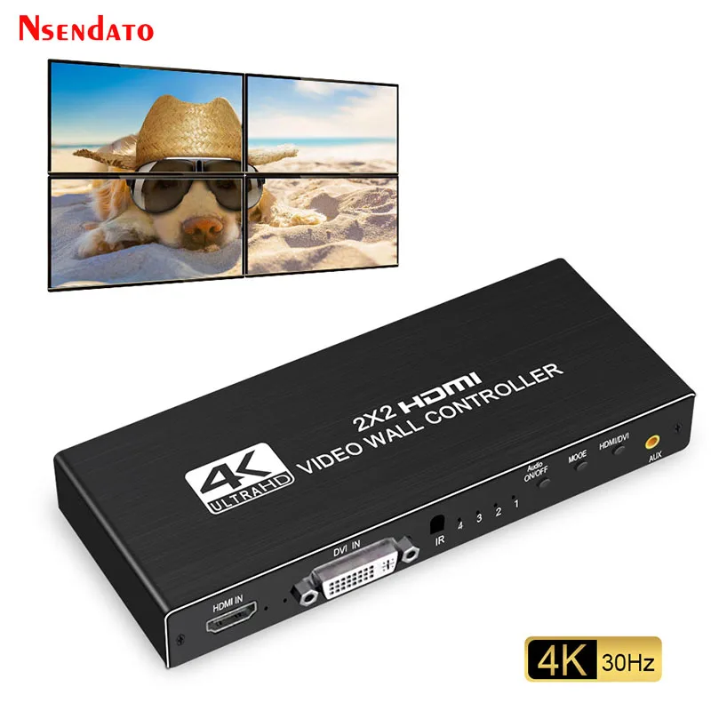 Hdmi Video Wall Controller 2X2 4K 1080P Dvi Video Wall Processor 1 X2 1 X4 1 X3 2 X1 3X1 4 X1 Multi Video Screen Processor Splicer