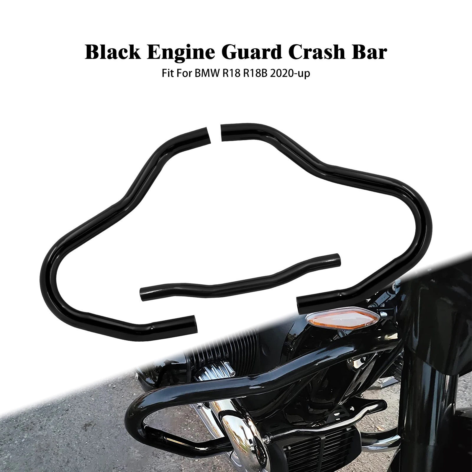 

Motorcycle Engine Guard Protection Highway Crash Bar Black/Chrome Fairing Protector Bumper For BMW R18 R18B 2020 2021 2022 2023