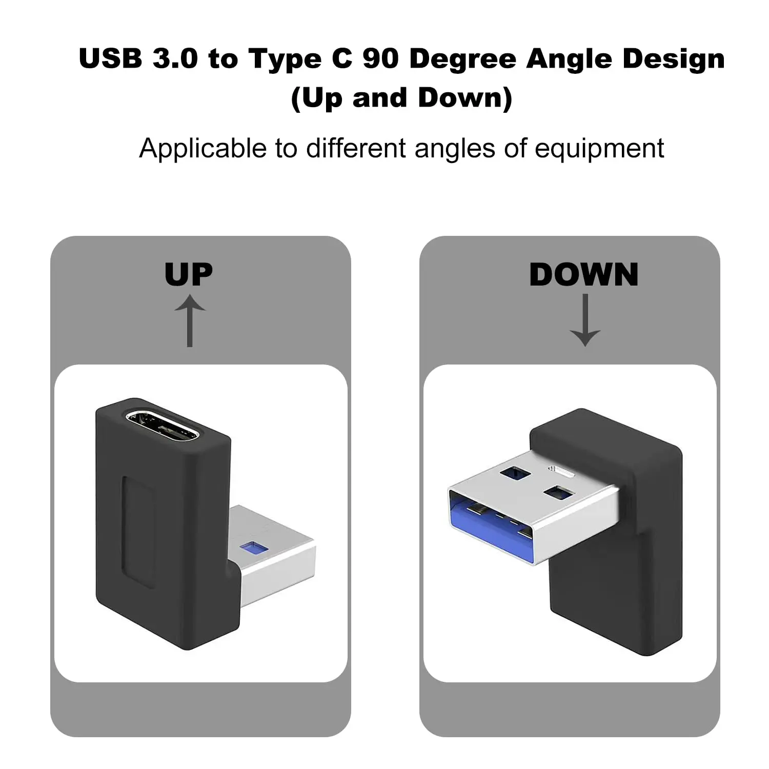 Premium Right Angle USB 3.0 to Type C Adapter