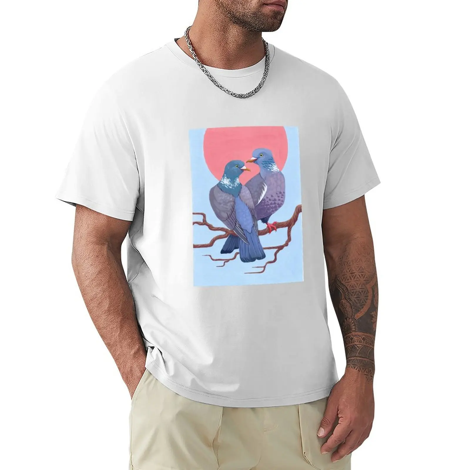 

Wood Pigeons T-shirt customs design your own anime graphics animal prinfor boys Men's t shirts