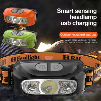 Sensor Mini Rechargeable Powerful Headlamp Fishing Lamp Camping Waterproof Head Flashlight Hunting Hiking USB LED Work Headlamp 2