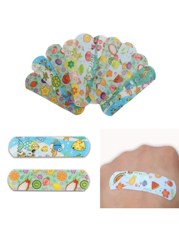 Medical bandaids 50/80pcs Lot Band Aid Waterproof Wound Patches Kawaii Cartoon Patterned Plasters Curved Strips Healing Adhesive Bandages