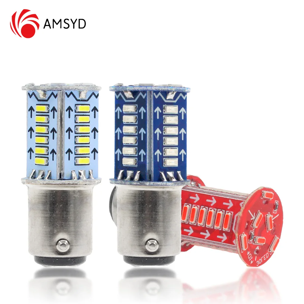 

10Pcs 1157 LED Bulbs Red Brake Strobe DRLs Flowing 2-in-1 Fuctions 4014 SMD BAY15D LED Light for Auto Brake Lamps DRL 12V P21/