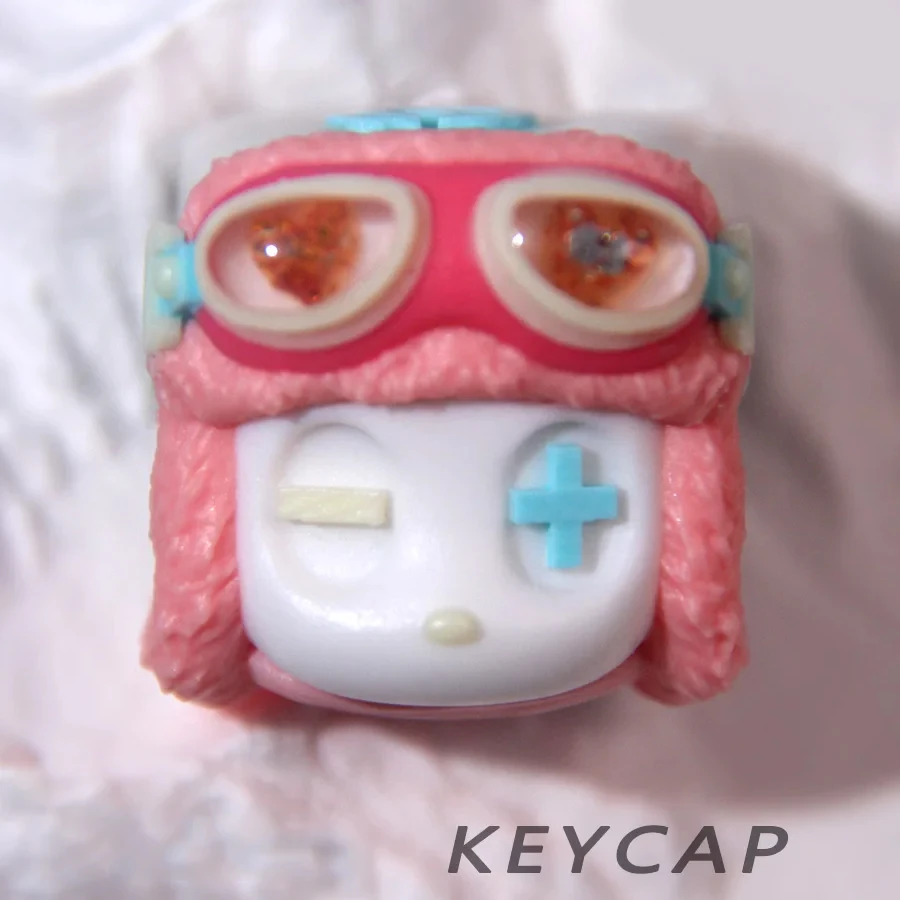 

Keycaps Handmade Resin Artisan Personalized KeyCap for Mechanical Keyboard Stereo ESC Keys Pink Cute Girl Gift Keycaps 1 piece