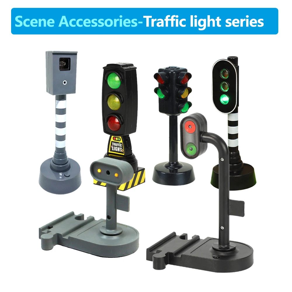 New Simulation Traffic Light Toy Traffic Sign Model Road Sign Kindergarten Kids Small Train Track Car Accessories Toy