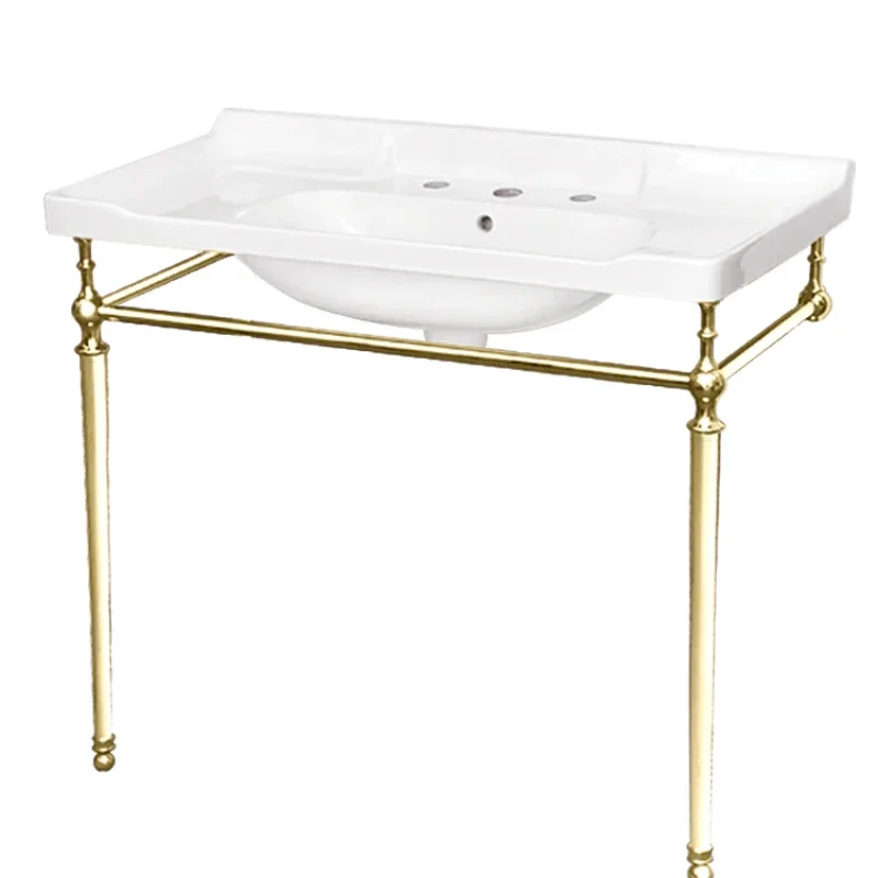 

American Retro Bathroom Pure Copper Bracket Basin Washbasin Floor Standing Victoria Bathroom Ceramic