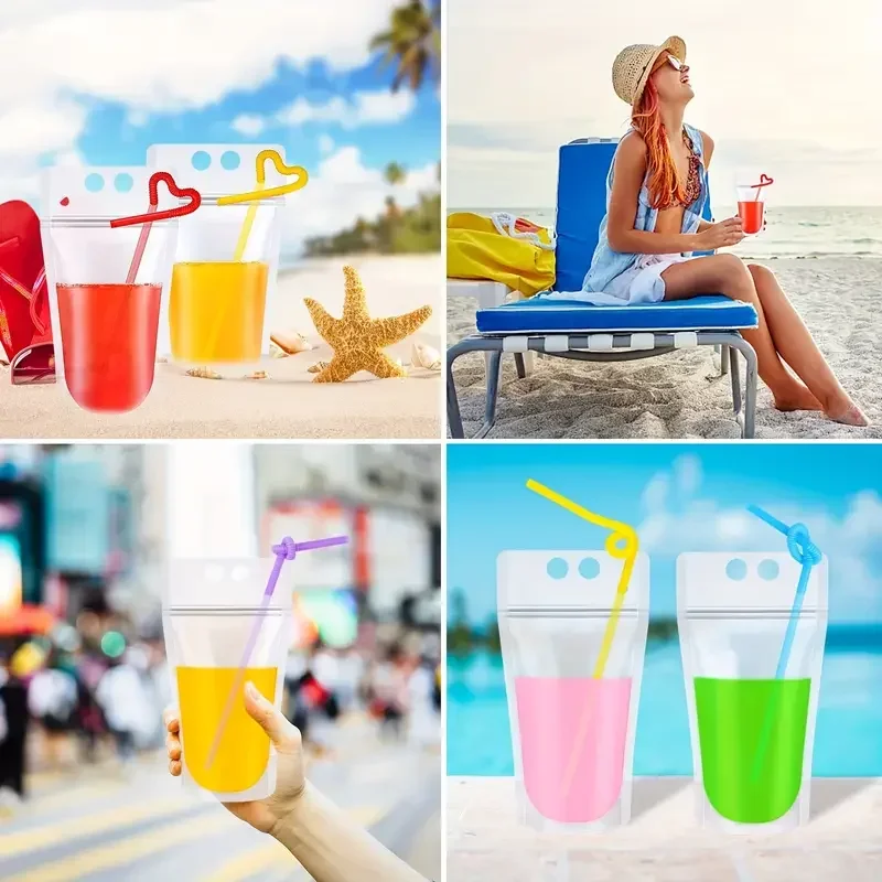 10/20/50/100-Magic Drink Pouches with Straw