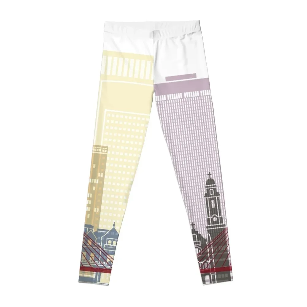 

Omaha skyline poster Leggings sport set Sports female Fitness's gym clothes jogging pants Womens Leggings