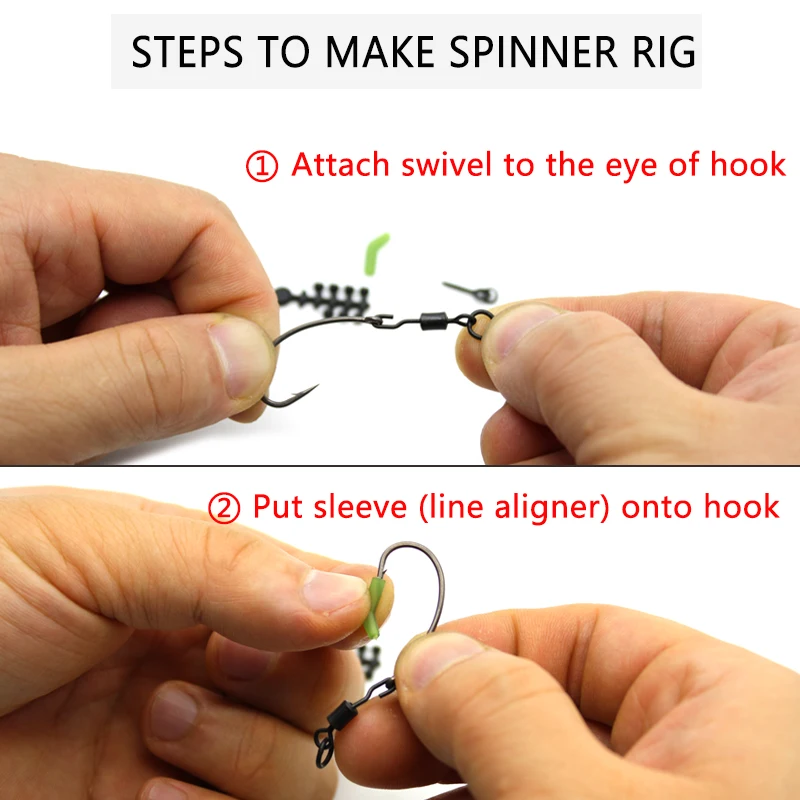 Spinner Wirbel für Ronnie Rig Karpfenangeln Zubehör für Karpfen Rig Micro Hook Swivel Hook Sleeve Tackle Quick Change Swivel – Detail 10