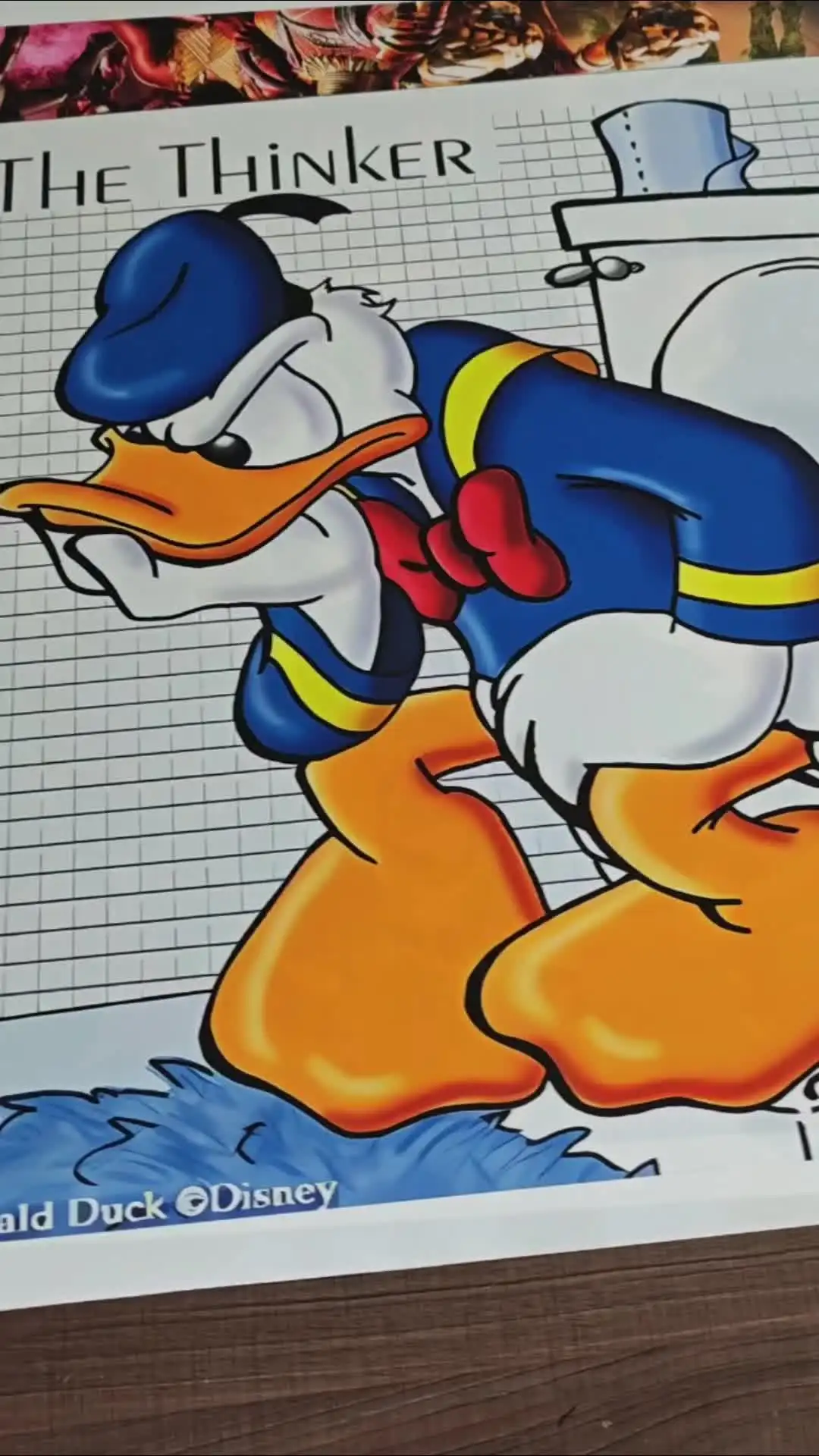 ディズニードナルドダックでトイレポスター漫画ドナルド思想家bashroom