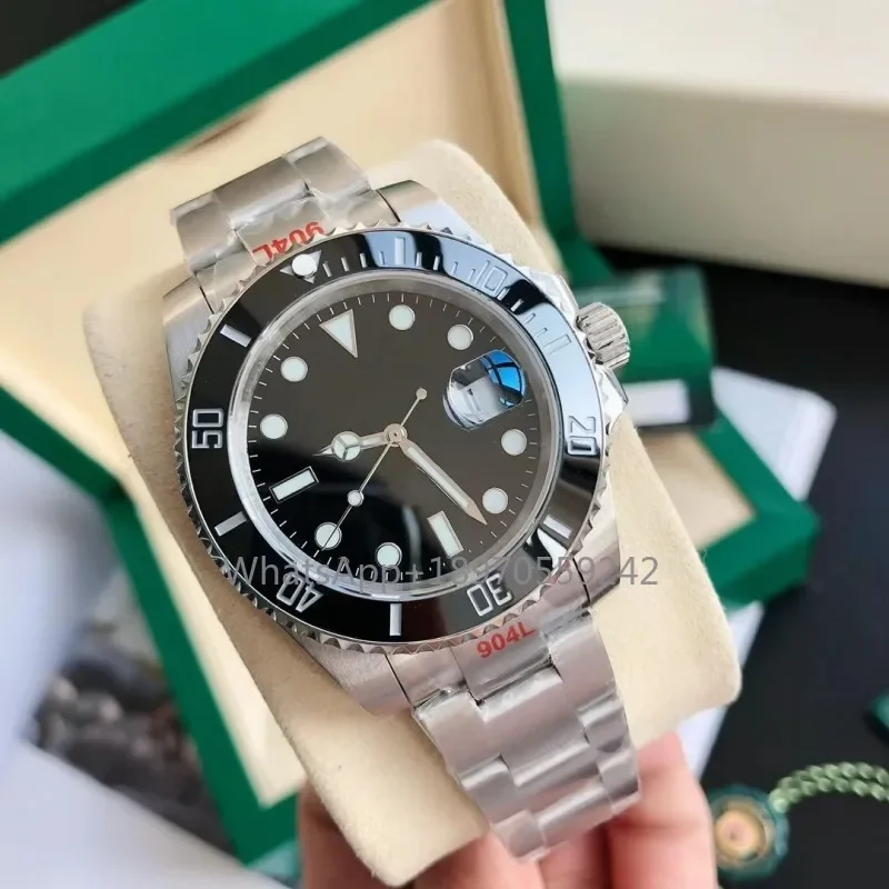 

2023 Men Luxury Brand Machine Watch Submarine Green/Black Ceramic 904L Steel Japan 8215 Movement Best Serial Number Edition