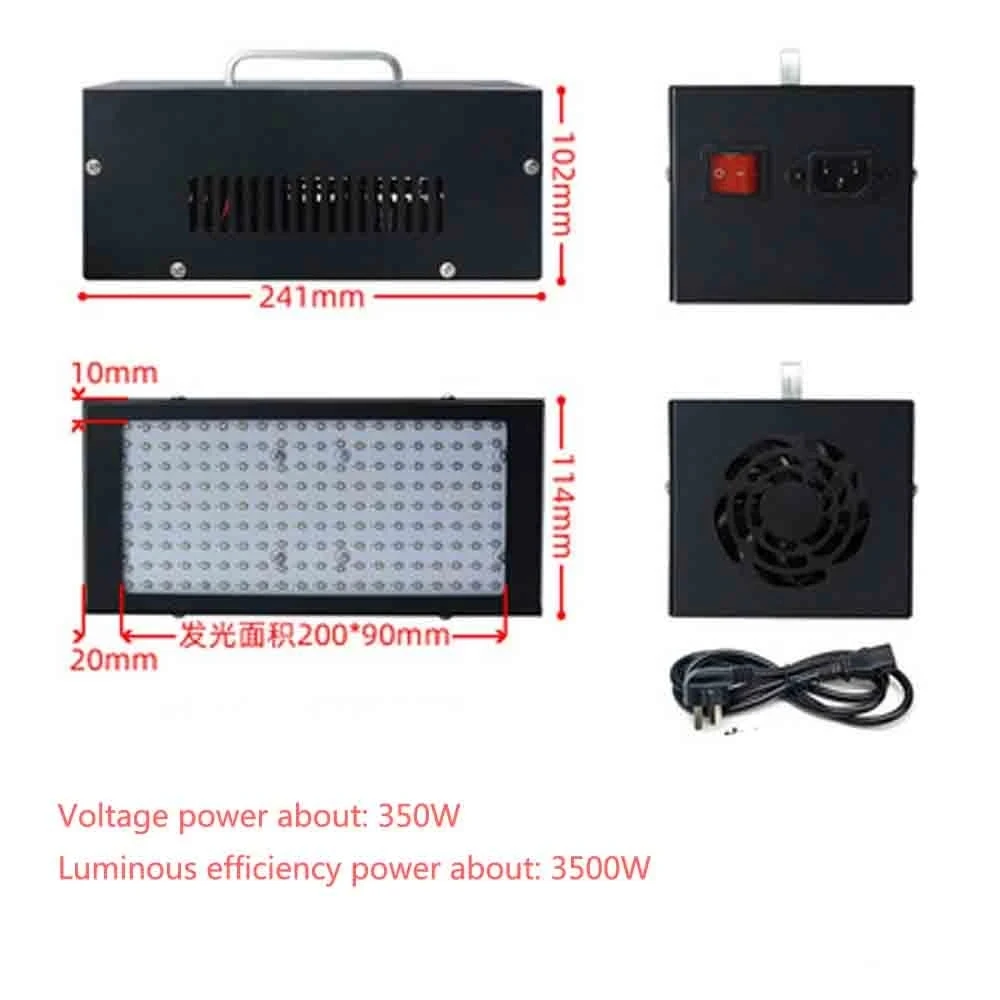 3500W UV Curing Lamp Ultraviolet LED Light 405nm 395nm UV glue Green oil Resin Epoxy 3D printing Solder Paint Curing