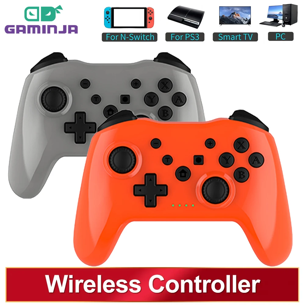 GAMINJR 무선 컨트롤러, 대기 시간 없음, 블루투스 게임 패드 PC 조이스틱, 닌텐도 스위치 게임 콘솔 PS3 TV 박스 PC용 
