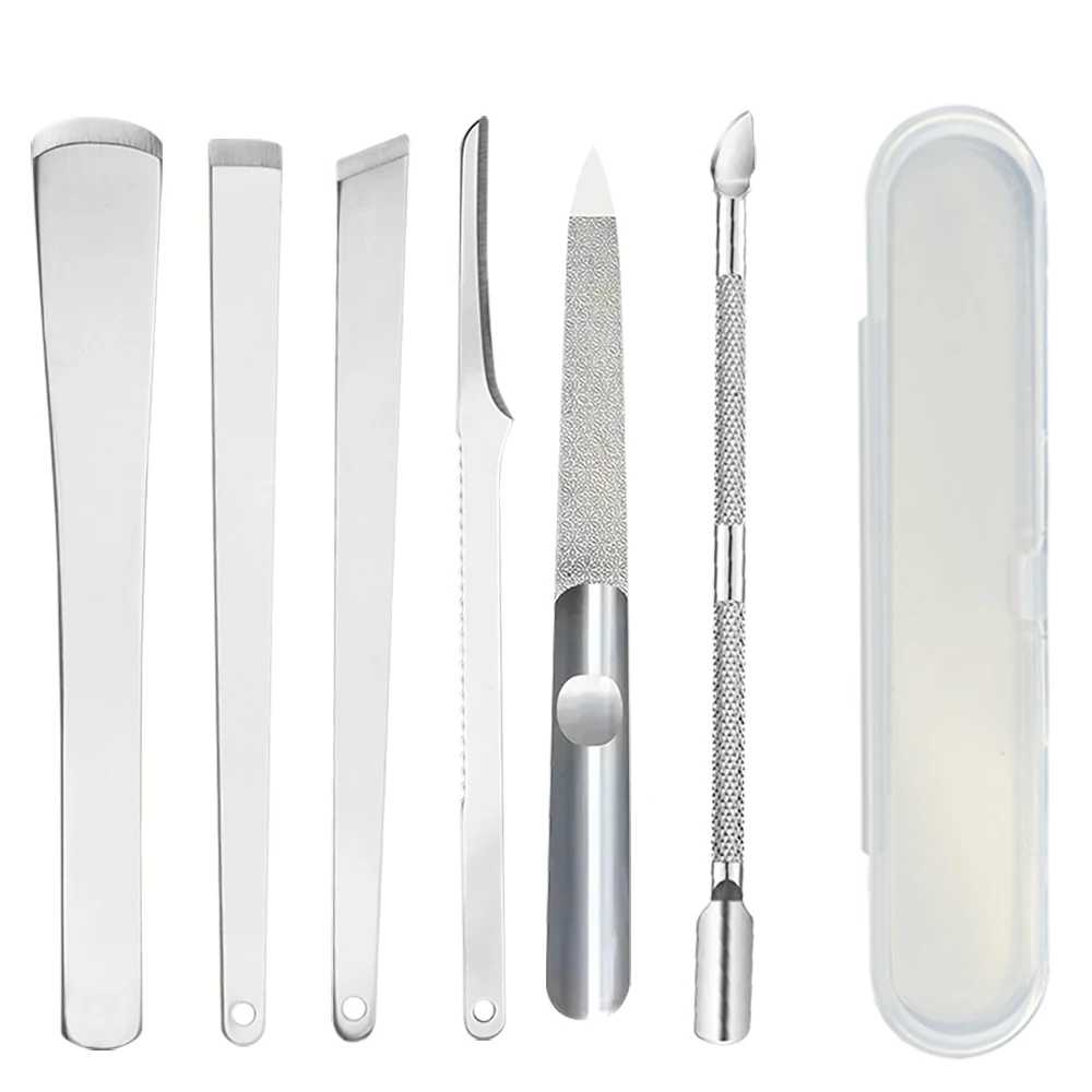 6PCS professional toenail care kit-suitable for the elderly, stainless steel toenail tool kit, easy-to-use home nail kit