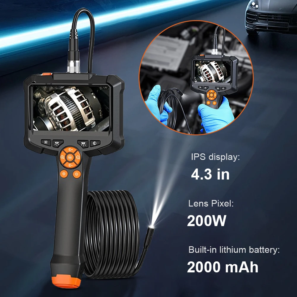 HD 1080P 하수구 검사 내시경 IP67 방수 산업용 내시경 카메라 자동차 파이프 수리를위한 4.3 인치 IPS 스크린 2000mAh